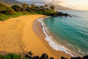 Aerial view of Poolenalena Beach in Maui