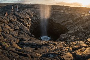 Aerial view of Nakalele Blowhole