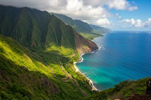 Aerial view of the Road to Hana
