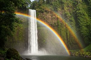 Aerial view of Wailua Falls in Maui